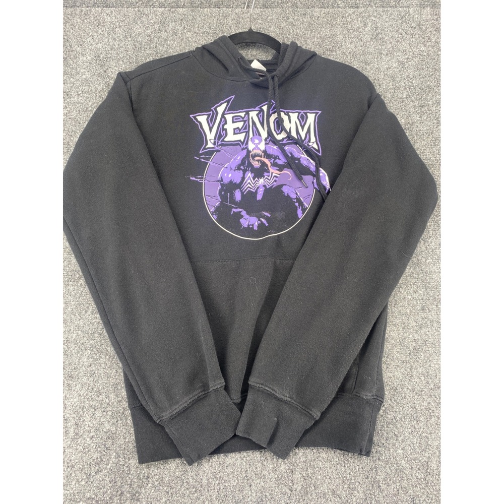 Marvel Venom Graphic Hoodie Sweatshirt Mens XS Black Purple Marvel Comics 2200